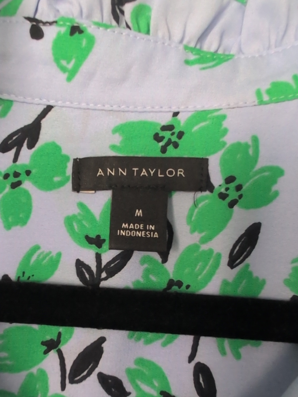 Ann Taylor Button-Front Ruffle Sleeve Blouse - Picture 2 of 4
